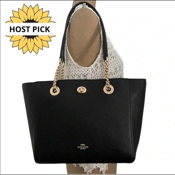 🔥2xHOST PICK🔥 Coach turnlock chain pebble tote - Picture 2 of 7